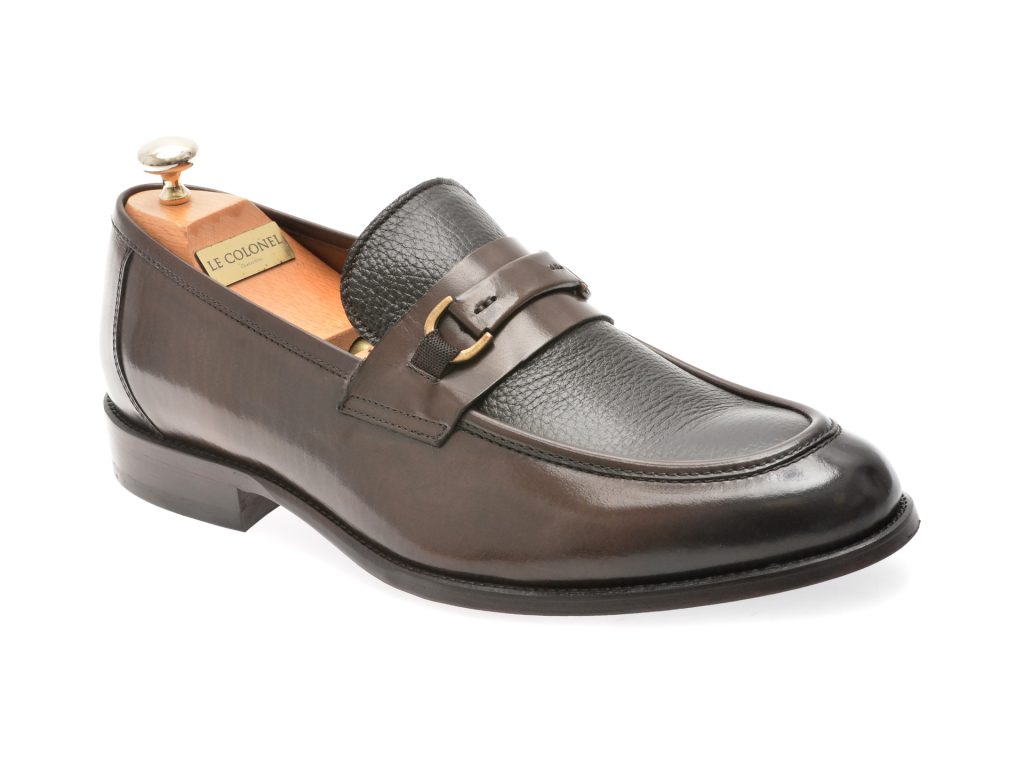 Mocasini eleganti LE COLONEL maro