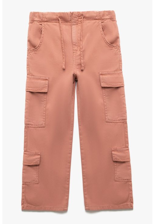 Pantaloni cargo de bumbac cu snur-FETE/IMBRACAMINTE/Blugi-IMBRACAMINTE/Blugi