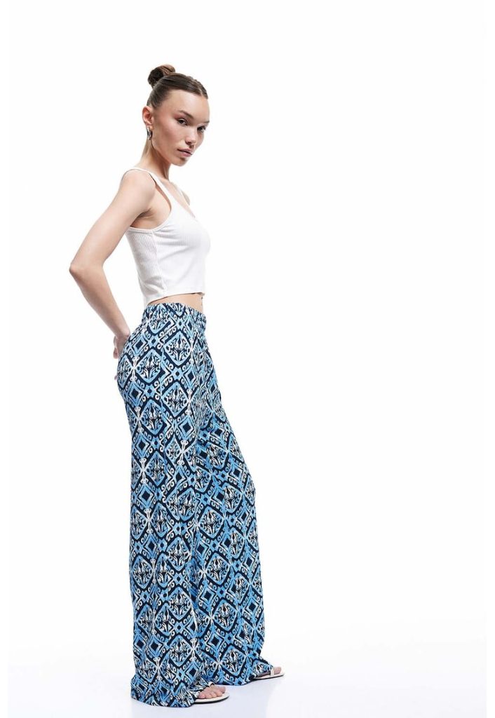 Pantaloni cu croiala ampla si talie inalta-FEMEI/IMBRACAMINTE/Pantaloni si colanti-IMBRACAMINTE/Pantaloni si colanti