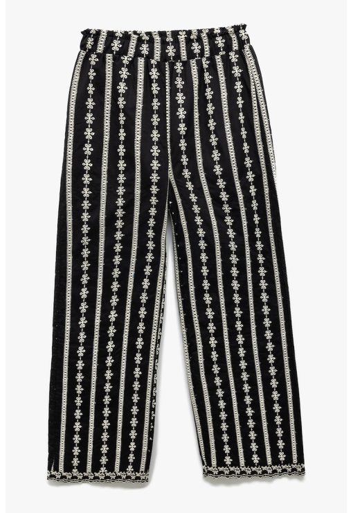 Pantaloni cu design brodat-FETE/IMBRACAMINTE/Blugi-IMBRACAMINTE/Blugi