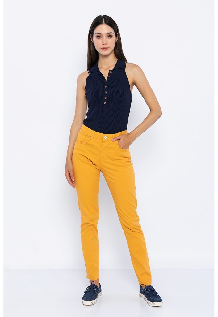 Pantaloni cu talie medie si 5 buzunare-FEMEI/IMBRACAMINTE/Pantaloni si colanti-IMBRACAMINTE/Pantaloni si colanti