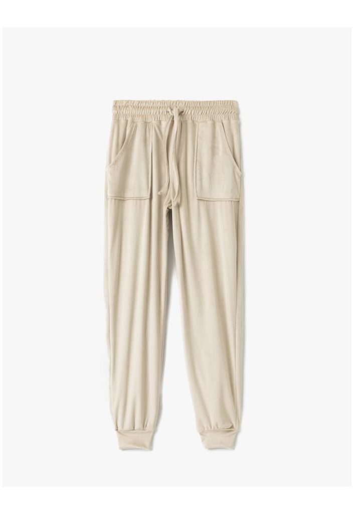 Pantaloni de casa - din catifea - cu snururi-FEMEI/IMBRACAMINTE/Pijamale si halate de baie-IMBRACAMINTE/Pijamale si halate de baie
