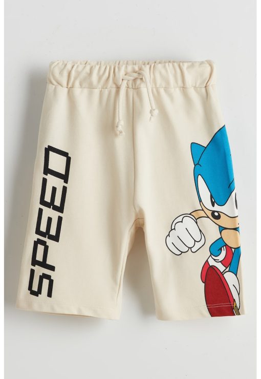 Pantaloni scurti cu imprimeu Sonic-BAIETI/IMBRACAMINTE/Sorturi-IMBRACAMINTE/Sorturi