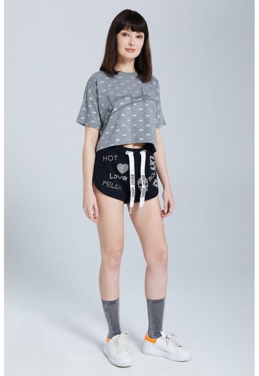 Pantaloni scurti cu strasuri-FEMEI/IMBRACAMINTE/Pantaloni si colanti-IMBRACAMINTE/Pantaloni si colanti