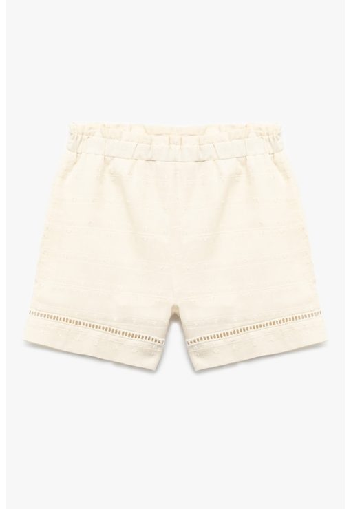 Pantaloni scurti de bumbac cu banda elastica in talie-FETE/IMBRACAMINTE/Sorturi-IMBRACAMINTE/Sorturi