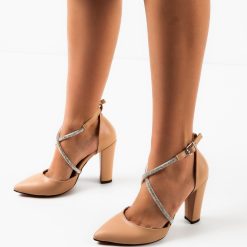 Pantofi dama Klyna Bej 2