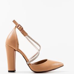 Pantofi dama Klyna Bej 5