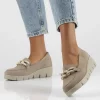 Pantofi piele naturala 4128 bej-Pantofi-Pantofi