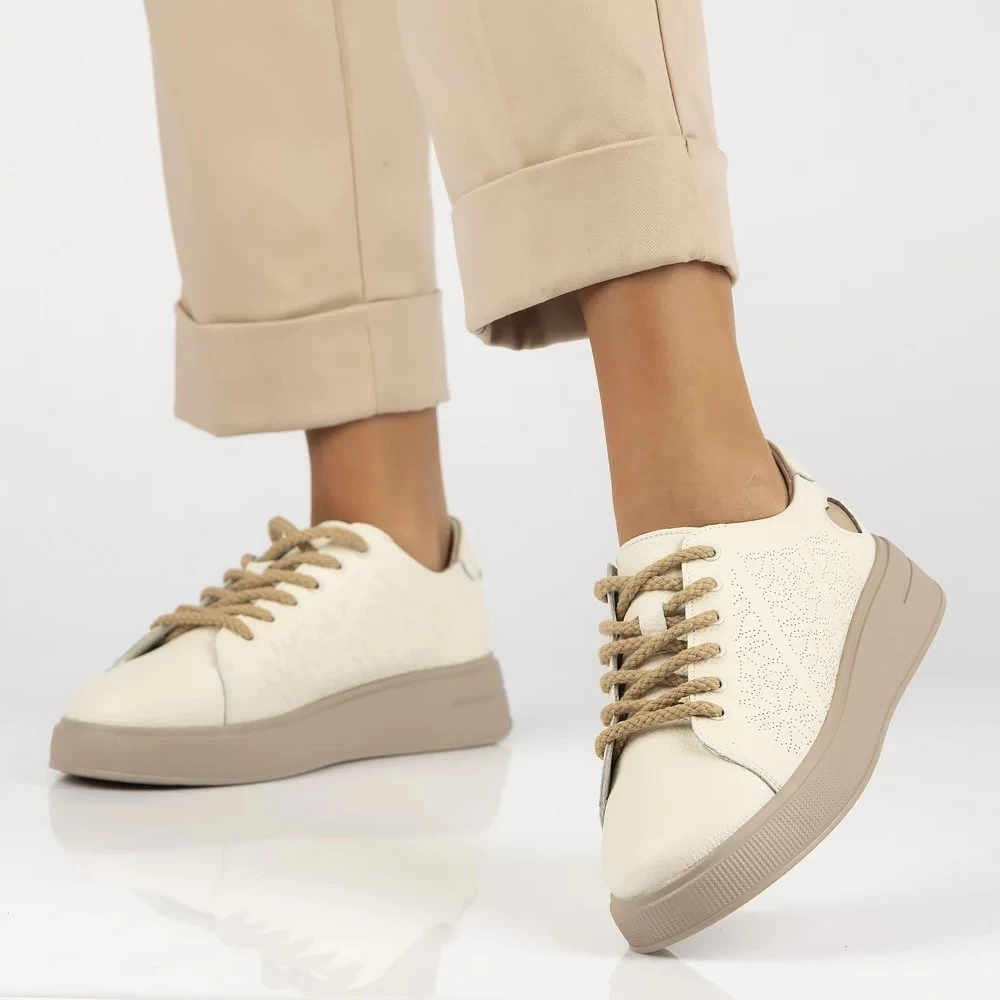 Pantofi piele naturala 6701 bej-Pantofi-Pantofi
