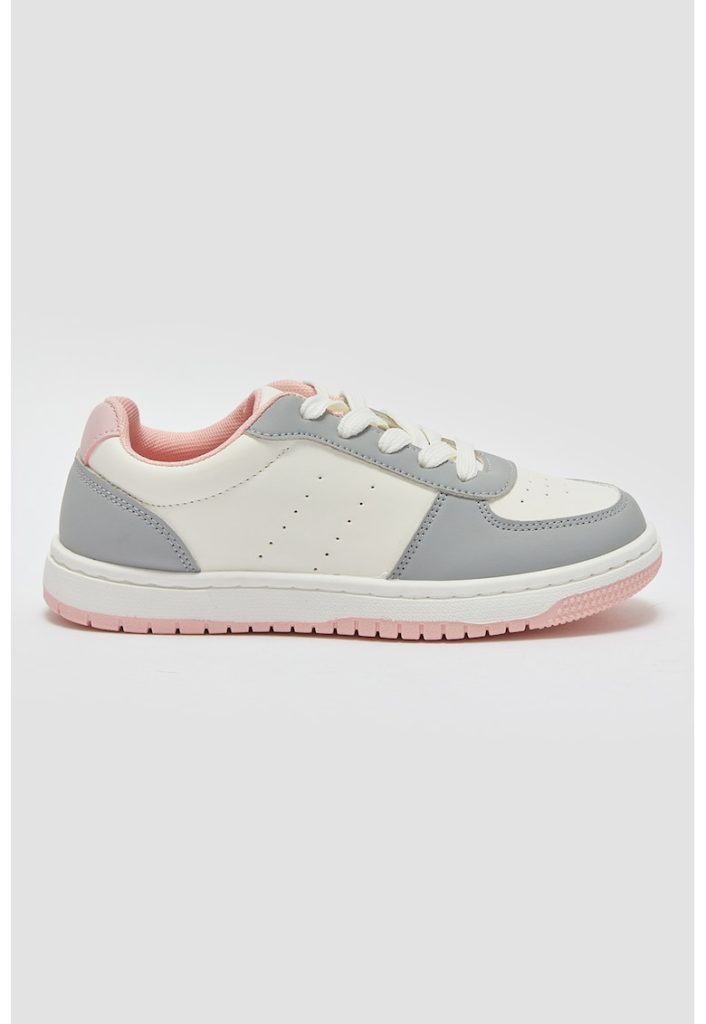 Pantofi sport din piele ecologica cu model colorblock-FETE/INCALTAMINTE/Pantofi clasici-INCALTAMINTE/Pantofi clasici