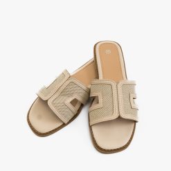 Papuci dama Booke Bej 3