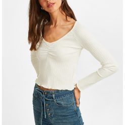 Pulover crop tricotat fin-FEMEI/IMBRACAMINTE/Pulovere si cardigane-IMBRACAMINTE/Pulovere si cardigane