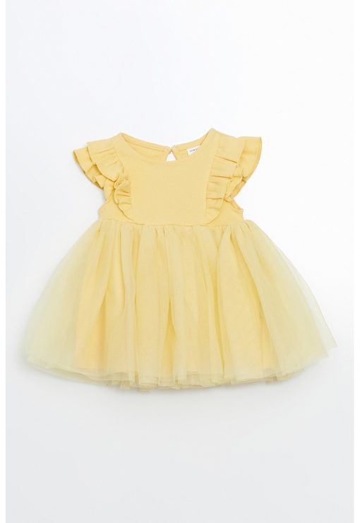 Rochie din tul cu maneci scurte cu volane-FETE/IMBRACAMINTE/Rochii-IMBRACAMINTE/Rochii