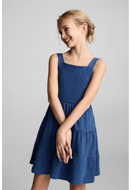 Rochie stratificata de bumbac cu segment transparent-FETE/IMBRACAMINTE/Rochii-IMBRACAMINTE/Rochii