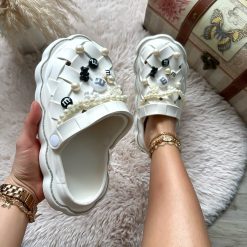 Saboti Papuci dama Albi XF54-Incaltaminte > Incaltaminte dama > Papuci dama