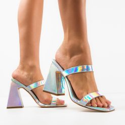 Saboti cu toc Luanda Argintii 3