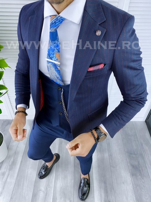 Sacou barbati  bleumarin slim fit B5323 O2-2.1-Sacouri barbati
