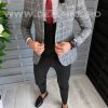 Sacou barbati in carouri slim fit B1486 N8-3.1-Sacouri barbati