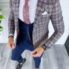 Sacou barbati in carouri slim fit B5297 D3-2.4-Sacouri barbati