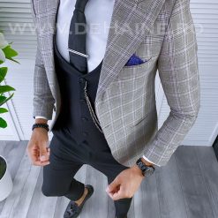 Sacou barbati in carouri slim fit B5582 N2-4.3-Sacouri barbati