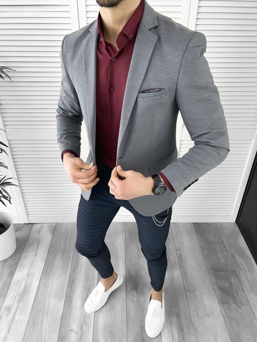 Sacou barbati slim fit 448 N7-4.1-Sacouri barbati