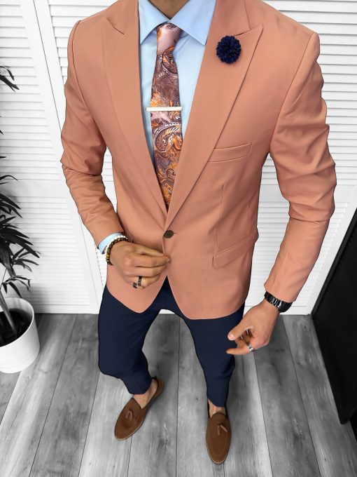 Sacou barbati slim fit  corai 11850 54-4-Sacouri barbati