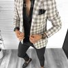 Sacou barbati slim fit in carouri B8283 15-3.3-Sacouri barbati