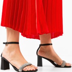 Sandale cu toc Aqsa Negre 1