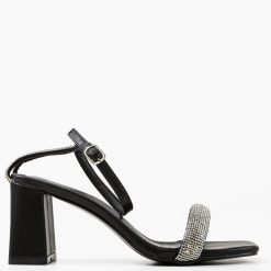 Sandale cu toc Aqsa Negre 3