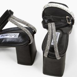 Sandale cu toc Aqsa Negre 7