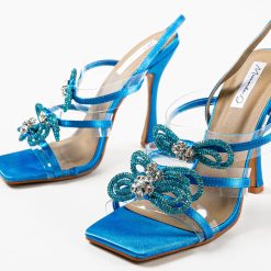 Sandale cu toc Ingrid Albastre 5