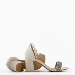 Sandale cu toc Karuna Albe 2