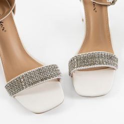 Sandale cu toc Karuna Albe 3