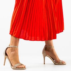 Sandale cu toc Krijo Aurii 2