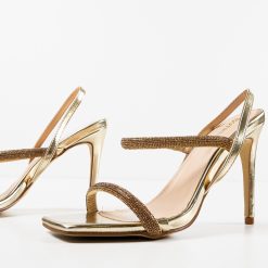 Sandale cu toc Myas Aurii 5