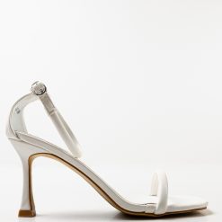 Sandale cu toc Sykes Albe 2
