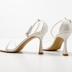 Sandale cu toc Sykes Albe 4