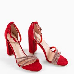 Sandale cu toc Willyy Rosii 5