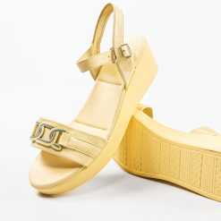 Sandale dama Frankie Galbene 4