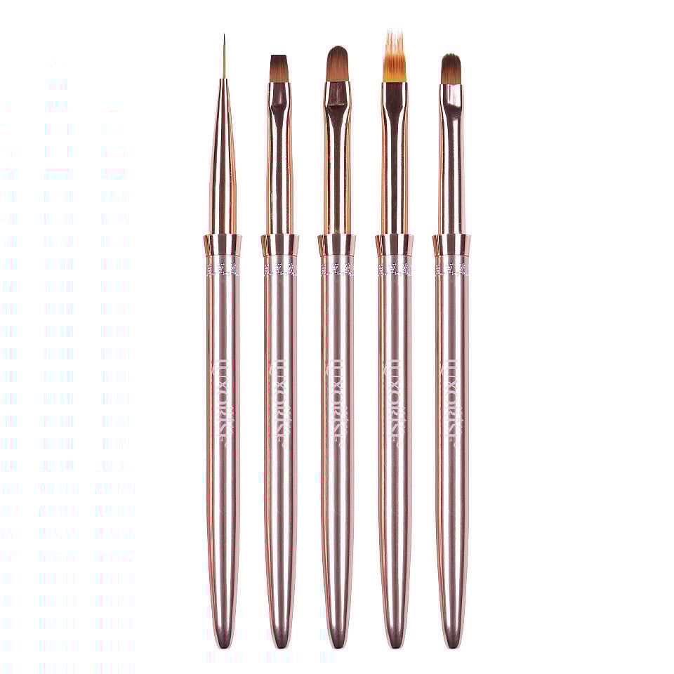 Set 5 Pensule Manichiura Nail Art & Constructie Unghii LUXORISE