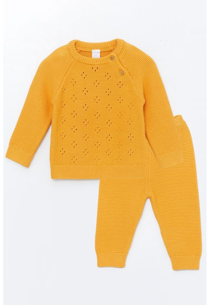 Set de pantaloni si pulover tricotat din bumbac-BAIETI/IMBRACAMINTE/Seturi de imbracaminte-IMBRACAMINTE/Seturi de imbracaminte