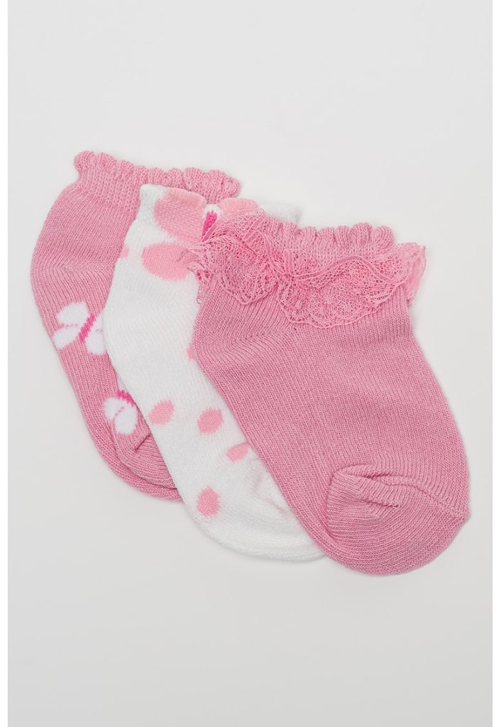 Set de sosete din amestec de bumbac - pana la glezna - 3 perechi-FETE/IMBRACAMINTE/Lenjerie intima-IMBRACAMINTE/Lenjerie intima