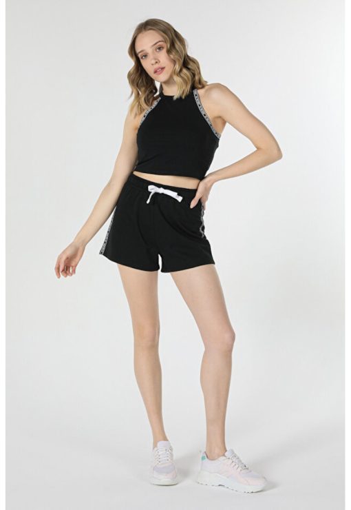 Short / Pantaloni Scurti De Dama Negru Slim Fit-FEMEI/IMBRACAMINTE/Pantaloni si colanti-IMBRACAMINTE/Pantaloni si colanti