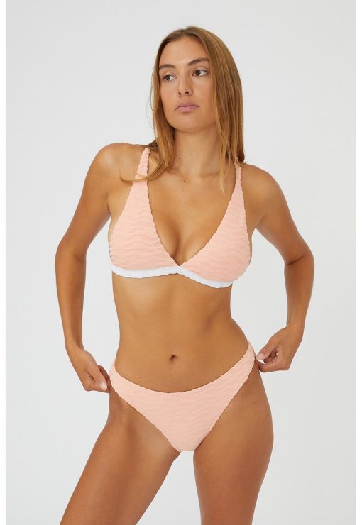 Sutien de baie texturat cu cupe triunghiulare-FEMEI/IMBRACAMINTE/Costume de baie-IMBRACAMINTE/Costume de baie