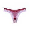 Tease mesh lace-trim high-leg thong panty - campari red M-Imbracaminte-