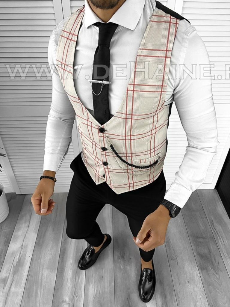 Tinuta barbati smart casual Pantaloni +Vesta 8078-Tinute barbati smart casual > Tinute barbati smart casual din 2 piese