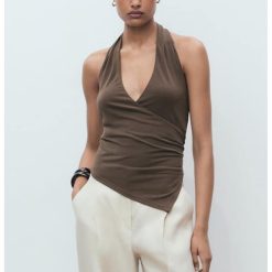 Top asimetric din amestec de modal-FEMEI/IMBRACAMINTE/Bluze-IMBRACAMINTE/Bluze