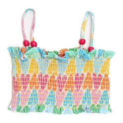 Top crop cu imprimeu cu inimi-FETE/IMBRACAMINTE/Tricouri si maiouri-IMBRACAMINTE/Tricouri si maiouri