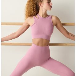 Top crop striat cu decupaj-FEMEI/IMBRACAMINTE/Tricouri si maiouri-IMBRACAMINTE/Tricouri si maiouri