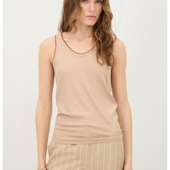 Top cu decolteu rotund si model uni-FEMEI/IMBRACAMINTE/Tricouri si maiouri-IMBRACAMINTE/Tricouri si maiouri